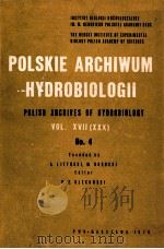 POLSKIE ARCHIWUM HYDROBIOLOGY VOL.XVII NO.4（1970 PDF版）
