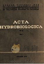 ACTA HYDROBIOLOGICA VOL.12 FASC.4   1970  PDF电子版封面     
