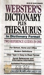 WEBSTER'S TWO IN ONE DICTIONARY AND THESAURUS   1994  PDF电子版封面  1879424428   