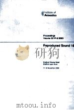 PROCEEDINGS VOLUME 22 PT 6 2000 REPRODUCED SOUND 16   1999  PDF电子版封面     
