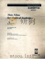 THIN FILMS FOR OPTICAL SYSTEMS   1993  PDF电子版封面  0819409618   