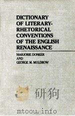 DICTIONARY OF LITERARY-RHETORICAL CONVENTIONS OF THE ENGLISH RENAISSANCE（1982 PDF版）