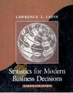 STATISTICS FOR MODERN BUSINESS DECISIONS SIXTH EDITION   1993  PDF电子版封面  0155000047   