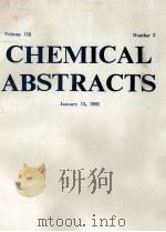 CHEMICAL ABSTRACTS VOLUME 116 NUMBER 2   1992  PDF电子版封面     