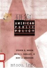 AMERICAN PUBLIC POLICY THE CONTEMPORARY AGENDA（1998 PDF版）
