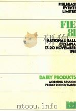 DAIRY PRODUCTS MORNING SESSION FRIDAY 20 NOVEMBER   1981  PDF电子版封面     