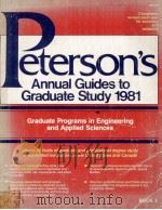 PETERSON'S ANNUAL GUIDES TO GRADUATE STUDY 1981 EDITION BOOK 5 ENGINEERING AND APPLIED SCIENCES（ PDF版）
