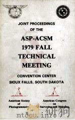 ASP-ACSM 1979 FALL TECHNICAL MEETING 1979 FALL MEETING   1979  PDF电子版封面     