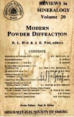 MODERN POWDER DIFFRACTION   1989  PDF电子版封面  0939950243  D.L.BISH & J.E.POST 