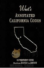 WEST'S ANNOTATED CALIFORNIA CODES GOVERNMENT CODE SECTIONS 20600TO 22999   1995  PDF电子版封面     