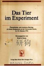 DAS TIER IM EXPERIMENT   1978  PDF电子版封面    WOLF H.WEIHE 