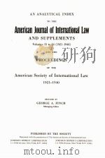 AMERICAN JOURNAL OF INTERNATIONAL LAW  AND SUPPLEMENTS VOLUMES 15 TO 34(1921-1940)（1969 PDF版）