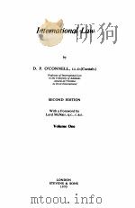 INTERNATIONAL LAW  VOLUME ONE  SECOND EDITION   1970  PDF电子版封面     