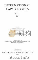 INTERNATIONAL LAW REPORTS VOLUME 86（1991 PDF版）