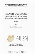 RECUEIL DES COURS 1979 II   1980  PDF电子版封面    BEAT DE FISCHER 