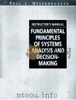 Instructor's manual to Fundamental principles of systems analysis and decision-makin（1994 PDF版）