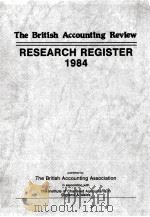 The British accounting review : research register 198（1984 PDF版）