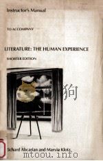 Instructor's manual to accompany literature:the human experience   1980  PDF电子版封面    Richard Abcarian 