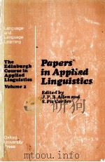 Papers in applied linguistics   1975  PDF电子版封面    J.P. B. Allen and S. Pit Corde 