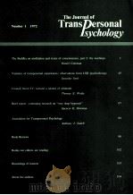 THE JOURNAL OF TRANS PERSONAL PSYCHOLOGY NUMBER 1 1972（1972 PDF版）