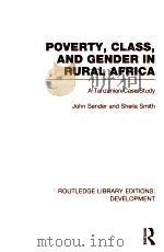 POVERTY，CLASS，AND GENDER IN RURAL AFRICA  A TANZANIAN CASE STUDY（1990 PDF版）