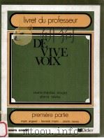 DE VIVE VOIX LIVRET DU PROFESSEUR   1975  PDF电子版封面     