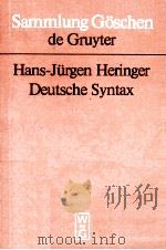 Deutsche Syntax   1972  PDF电子版封面    Hans-Jurgen Heringer 