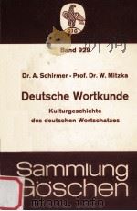 DEUTSCHE WORTKUNDE   1969  PDF电子版封面    DR.PHIL.ALFRED SCHIRMER 
