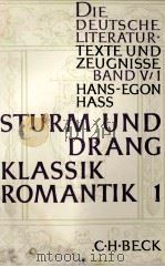 STURM UND DRANG KLASSIK ROMANTIK 1   1966  PDF电子版封面    ERSTER TEILBAND 