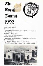 THE BYRON JOURNAL 1992   1992  PDF电子版封面    JOHN A.HADJIPATERAS 