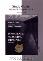 STUDY GUIDE VOLUME 2 CHAPTERS 13-25 FOR USE WITH FUNDAMENTAL ACCOUNTING PRINCIPLES   1996  PDF电子版封面    KERMIT D.LARSON 