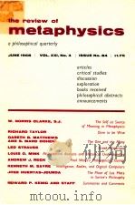 THE REVIEW OF METAPHYSICS VOLUME XXL.NO.4     PDF电子版封面    APHILOSOPHICAL QUARTERLY 