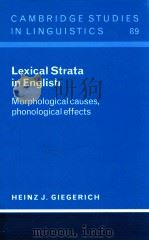 LEXICAL STRATA IN ENGLISH   1999  PDF电子版封面    HEINZ J GIEGERICH 