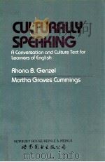 CULTURALLY SPEAKING   1986  PDF电子版封面    RHONA B.GENZEL 
