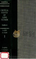 CRITICAL SURVEY OF LONG FICTION ENGLISH LANGUAGE SERIES AUTHORS A-CALD 1（1983 PDF版）