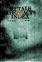 Metals Abstracts Index vlo.32 No.10 OCT 1999（1999 PDF版）