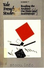 YALE FRENCH STUDIES   1990  PDF电子版封面     