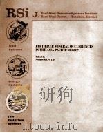 FERTILIZER MINERAL OCCURRENCES IN THE ASIA-PACIFIC REGION   1980  PDF电子版封面     