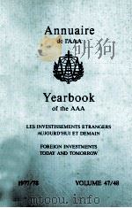 ANNUAIRE DE L‘AAA 1977/78 VOLUME 47/48 YEARBOOK OF THE AAA   1985  PDF电子版封面     