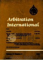 ARBITRATION INTERNATIONAL  VOLUME 10 NUMBER 3 1994   1994  PDF电子版封面     