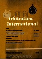 ARBITRATION INTERNATIONAL  VOLUME 10 NUMBER 4 1994   1994  PDF电子版封面     