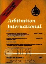 ARBITRATION INTERNATIONAL  VOLUME 10 NUMBER 2 1994   1994  PDF电子版封面     