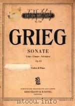EDITION BREITKOPF Nr.750 SONATE OP.13 Violine&Piano     PDF电子版封面    GRIEG 