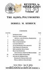REVIEWS IN MINERALOGY VOLUME 22 THE AL2SIO5 POLYMORPHS   1990  PDF电子版封面  0939950278   