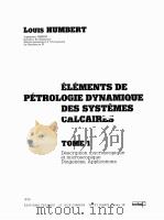 ELEMENTS DE PETROLOGIE DYNAMIQUE DES SYSTEMES CALCAIRES TOME 1（1976 PDF版）