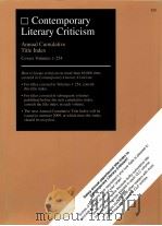 CONTEMPORARY LITERARY CRITICISM ANNUAL CUMULATIVE TITLE INDEX COVERS VOLUMES 1-254（ PDF版）