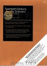 TWENTIETH-CENTURY LITERARY CRITICISM ANNUAL CUMULATIVE TITLE INDEX COVERS VOLUMES 1-233（ PDF版）