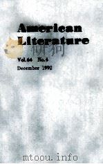 AMERICAN LITERTURE DECEMBER 1992     PDF电子版封面     