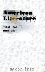 AMERICAN LITERATURE MARCH 1992   1992  PDF电子版封面     