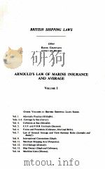 ARNOULD'S LAW OF MARINE INSURANCE AND AVERAGE VOLUME 1（1981 PDF版）